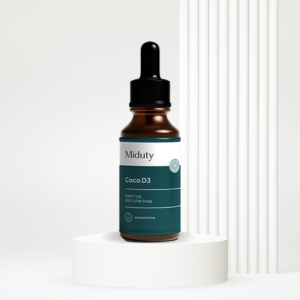 Miduty Coco D3 + K2 – Cholecalciferol Vitamin D3 Drops 600 IU with MK-7 – Support Strong Bones, Muscles & Joints - More Calcium Absorption – Women & Men – 50 ml