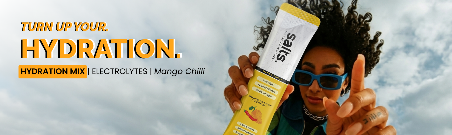 Salts Electrolyte Powder, 15 Sachet with Zero Sugar, Electrolytes Hydration Mix Drink for Summer Heat, Workout Recovery and Travel, Keto and Vegan Friendly, (Mango Chilli)