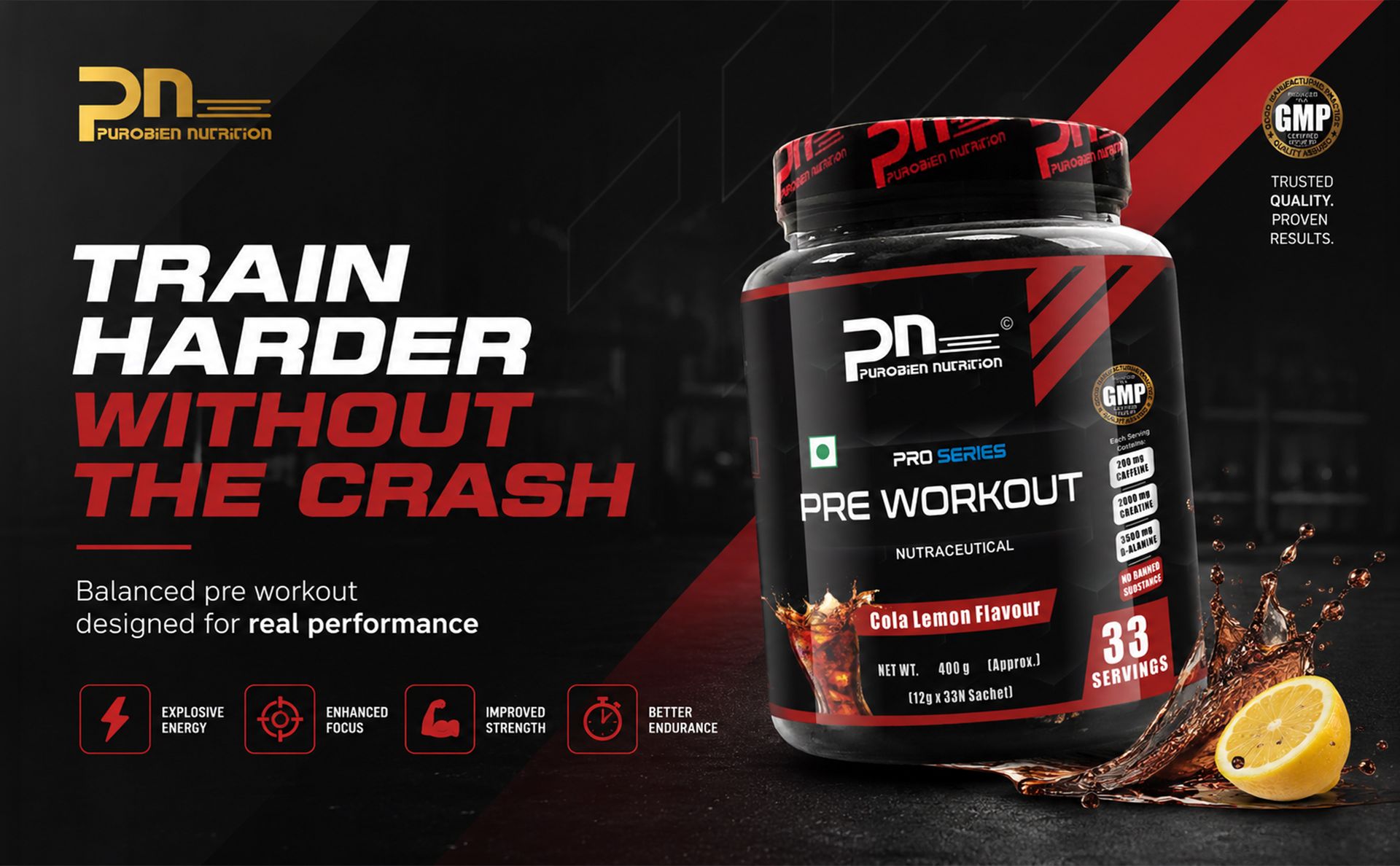 Pre Workout For Men, Litchi 400 GM,200Mg Caffeine, 3500Mg Beta Alanine, 4000Mg Citrulline, 2000Mg Creatine, 33 Servings, Powder, Pack of 1