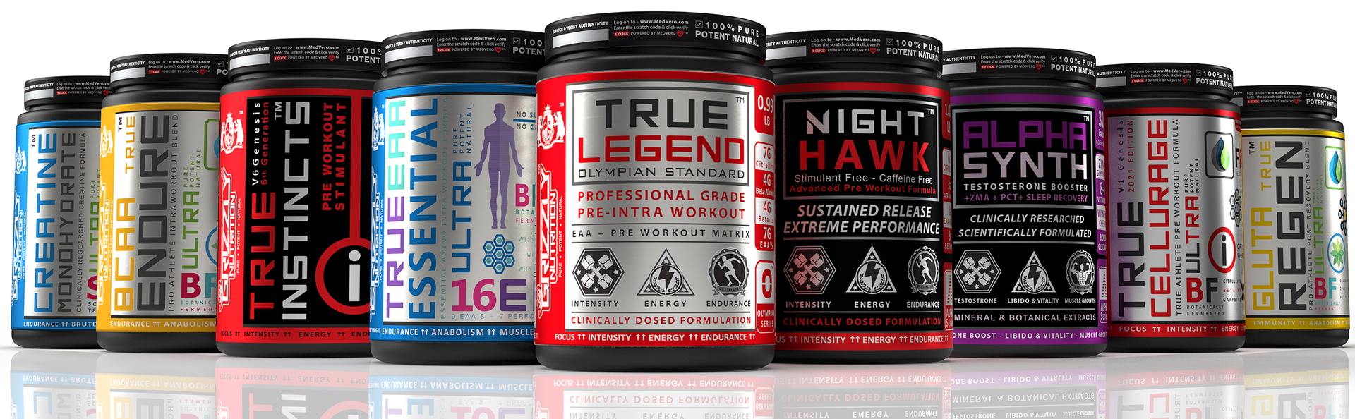 Grizzly Nutrition True Endure 300g - BCAA 4:1:1 Pro Ratio,6th Gen 2026, Up to 60 Servings, 12+ Vitality Boosters, Energy+ Pre-Booster 75 Servings - Platinum Grade (Spanish Strawberry