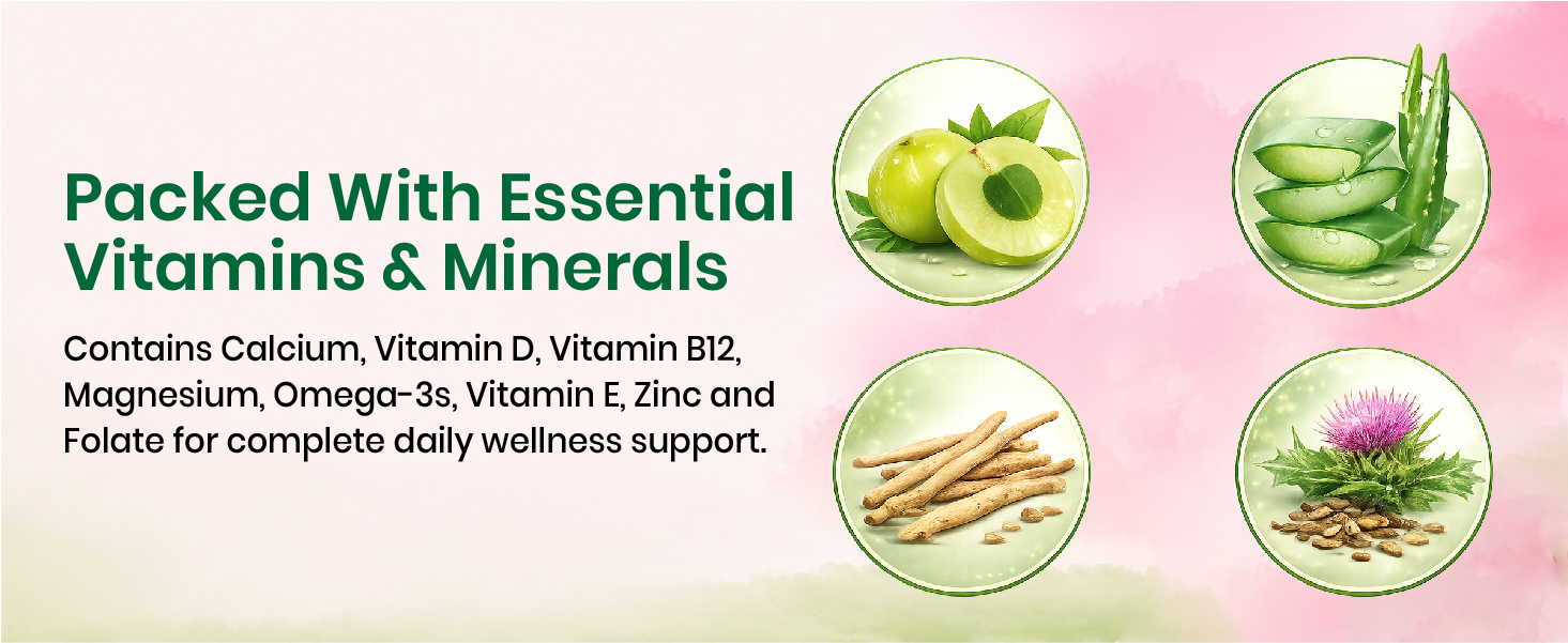 Vlado’s Himalayan Organics Plant Based Multivitamin Women 45+ Supplement - 120 Veg Tablets | Enhances Immunity | Boosts Energy Levels | Supports Memory | Good For Hair & Skin