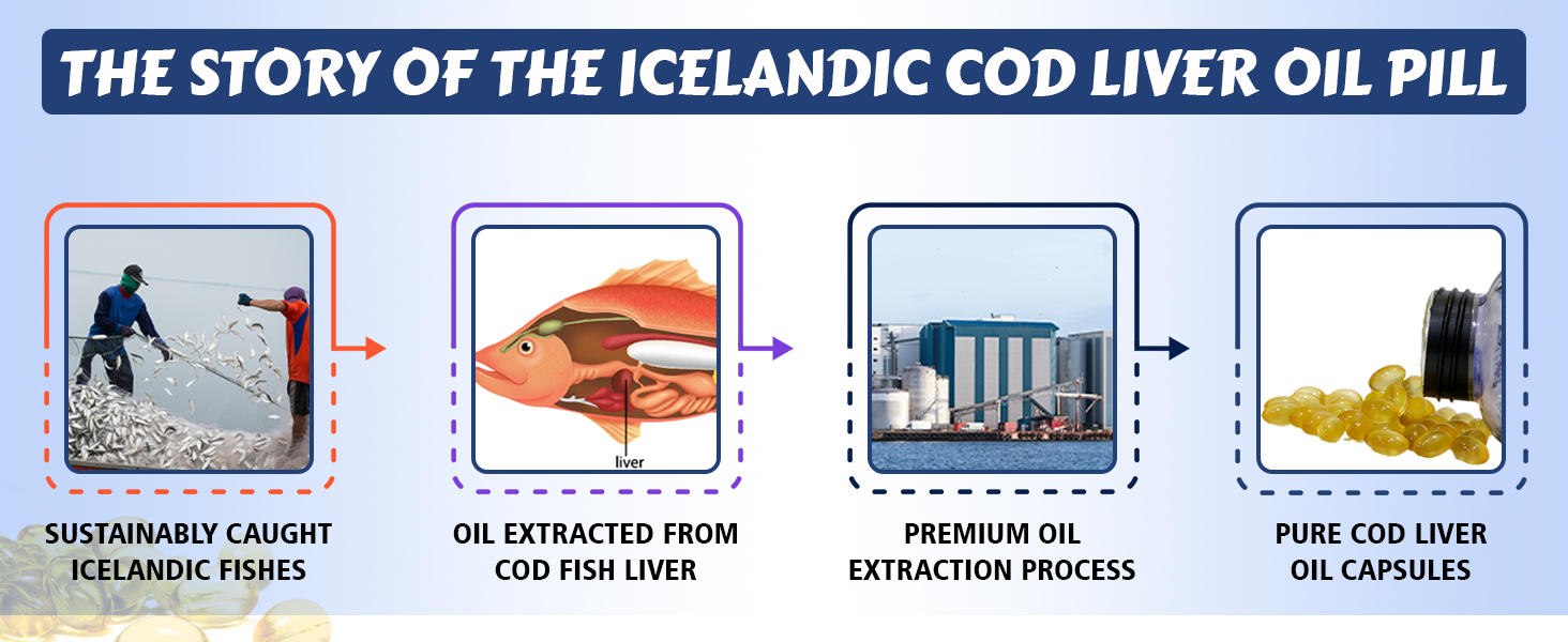 Naturyz Imported Icelandic Cod Liver Oil Capsules With Natural Omega 3 (Epa & Dha,Rich In Vitamin D & A,Mercury Free,Immunity,Skin,Eye,Muscle & Joint Health Softgels,200 Softgels,1 Count)