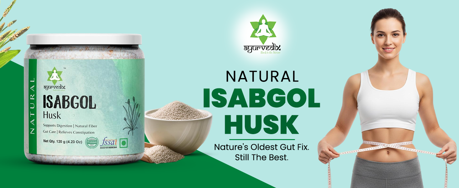 Isabgol Psyllium Husk 120g | Natural Dietary Fiber Supplement for Digestive Wellness, Healthy Bowel Regularity & Gut Support | Pure Isabgol Husk for Daily Wellness | Plant-Based Fiber