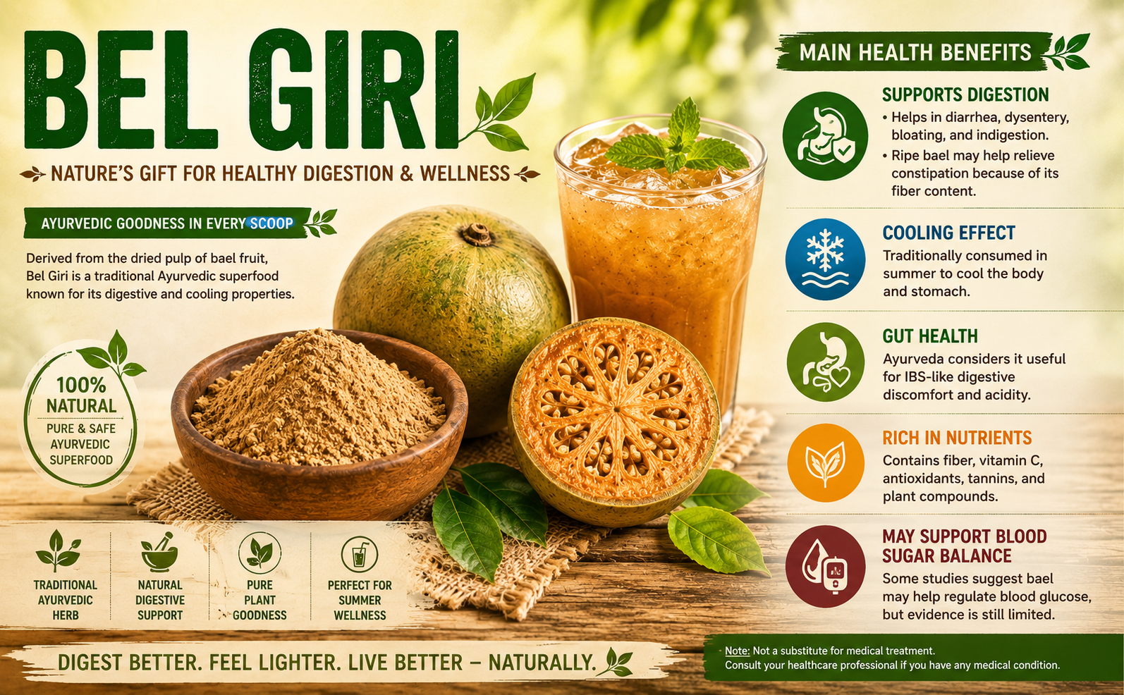 100% Pure Dry Bael Fruit Slices (Belgiri Bael Phal) – Aegle marmelos Ayurvedic Herbal Natural Digestive Support (100 g)