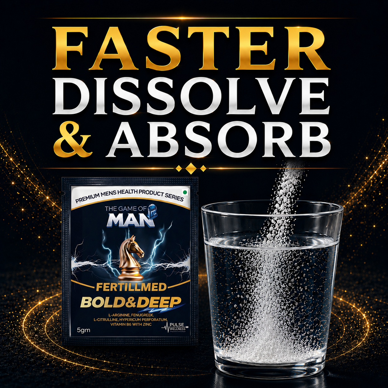 Bold & Deep Men's Wellness Supplement L-Arginine 3000mg, 3 Sachets