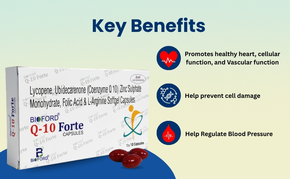 Q10 Forte Capsule | High-Potency CoQ10 Antioxidant for Heart Health, Energy & Immunity | Premium Wellness Support (Pack of 1)