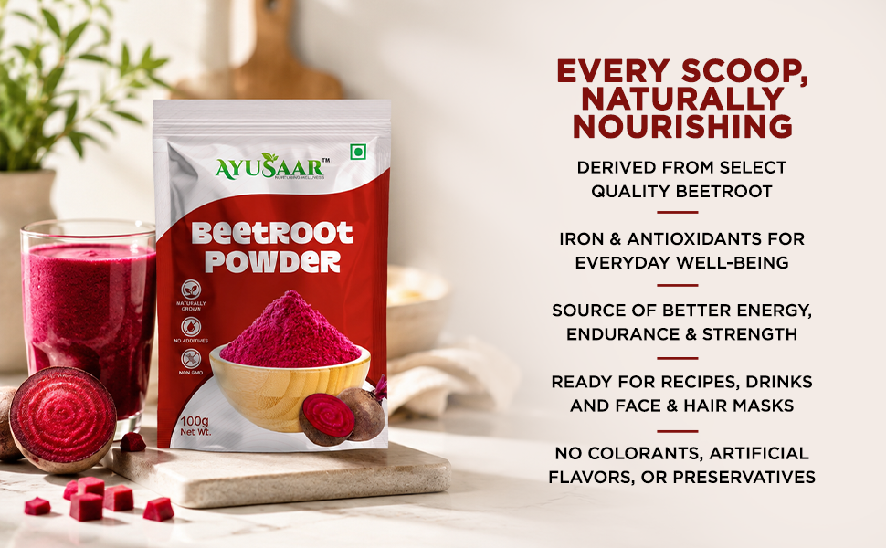Beetroot Powder Combo Pack of 2 x 100g | Natural Beet Root Superfood Powder | Supports Nutrition, Energy and Healthy Lifestyle | Total 200g