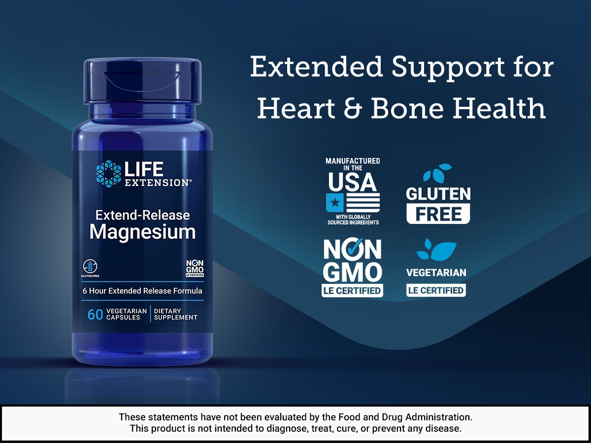 Life Extension Extend-Release Magnesium, Heart Health, 60 Capsules