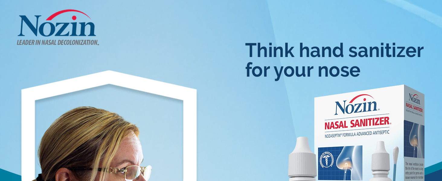 Nozin® Nasal Sanitizer® Antiseptic 12mL Bottle | Kills 99.99% of Germs | 60+ Applications | Trusted by Hospitals | Made in the USA