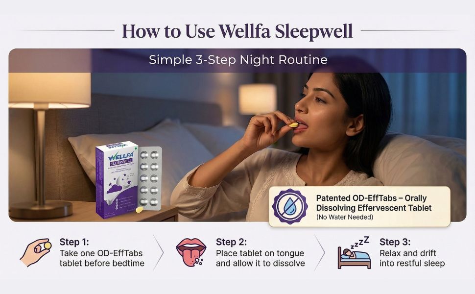 Sleepwell Melatonin 5mg Sleep Supplement | Dissolving Effervescent Tablets with Chamomile | Better then Sleep Gummies & Strips | Sleep Aid for Stress Relief & Insomnia (30 Tablets, Pack of 1)