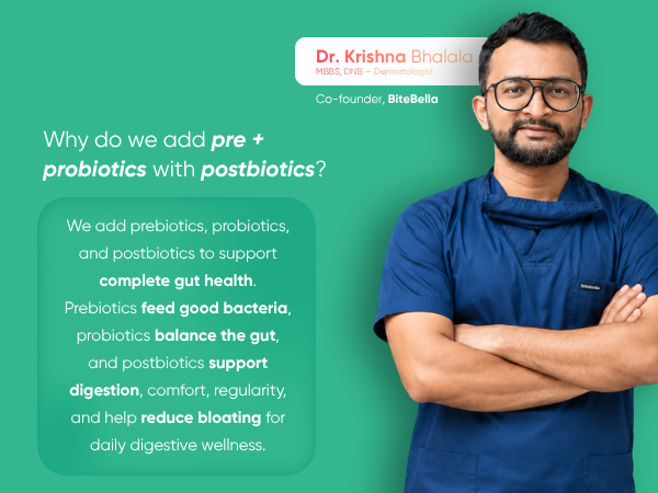 Pre + Post + Probiotics Gummies | Gut Health, Digestion, Bloating & Gas Relief | Vegan | Mixed Fruit Flavour | 30 Gummies