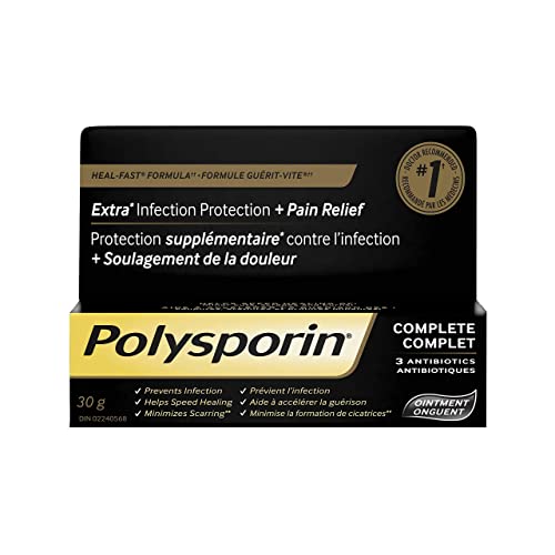 POLYSPORIN COMPLETE Antibiotic Ointment for Cuts, Scrapes & Burns, 30 g