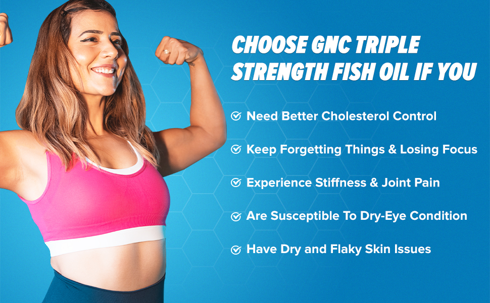 GNC 1500 Mg Triple Strength Fish Oil Mini Omega 3 Softgels For Men & Women| 60 Mini Softgels|540 MG EPA & 360 MG DHA|Improves Memory|Protects Vision|No Fishy Burps|For Men & Women |Formulated In USA