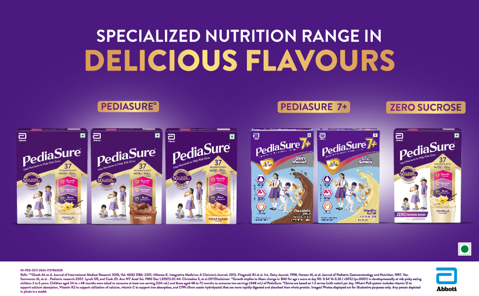 Pediasure Zero Sucrose 400g, Vanilla, Scientifically Designed Nutrition to Help Kids Grow, Pediasure Zero Sugar