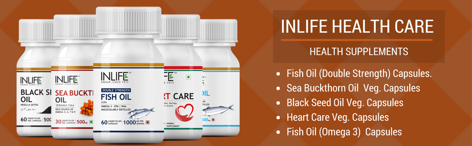 INLIFE Flaxseed Oil Veg Capsules 500mg, Omega 3 6 9 Supplement, 60 Count