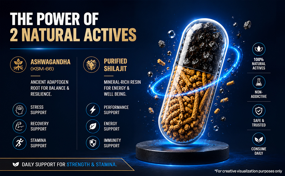 Durex Elevate Performa Capsules for Men | Ashwagandha KSM-66 Purified Shilajit & Supplement | Supports Strength & Stamina | 30 Capsules