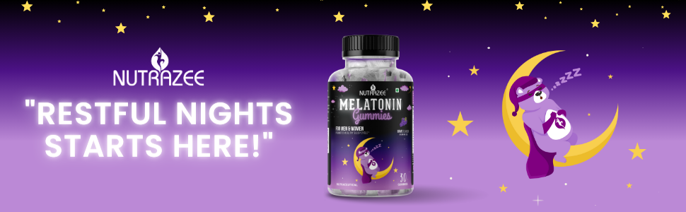Nutrazee Melatonin Sleep Gummies 5mg Supplement| No Added Sugar | Better & Restful Sleep | L-Theanine & Passionflower Extract | For Men & Women | 30 Gummies