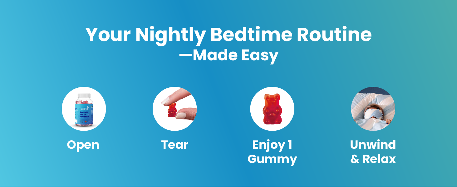 Gytree Melatonin 5mg Sleep Gummies for Women with Ashwagandha | Sleep Support Supplement | Helps Relax & Supports Restful Sleep | Strawberry Flavour 30 Gummies