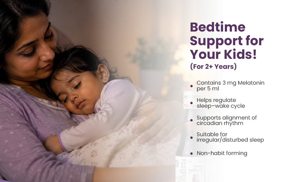 TRUNAP Melatonin Sleep Support Syrup 100 ml | 3 mg Melatonin | Supports Circadian Rhythm, Sleep Onset & Restful Sleep | Non Habit Forming | for 2+ Years