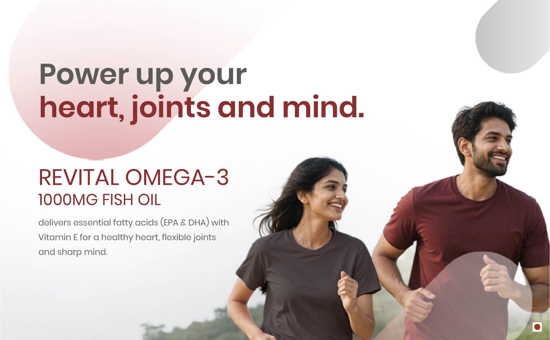 Revital Omega 3 Salmon Fish Oil 1000mg Capsules with EPA 180mg & DHA 120mg | Triglyceride Form | Supports Heart, Joint & Brain Health | Vitamin E Enriched | No Fishy Burps | 60 Capsules | Heavy Metal Tested