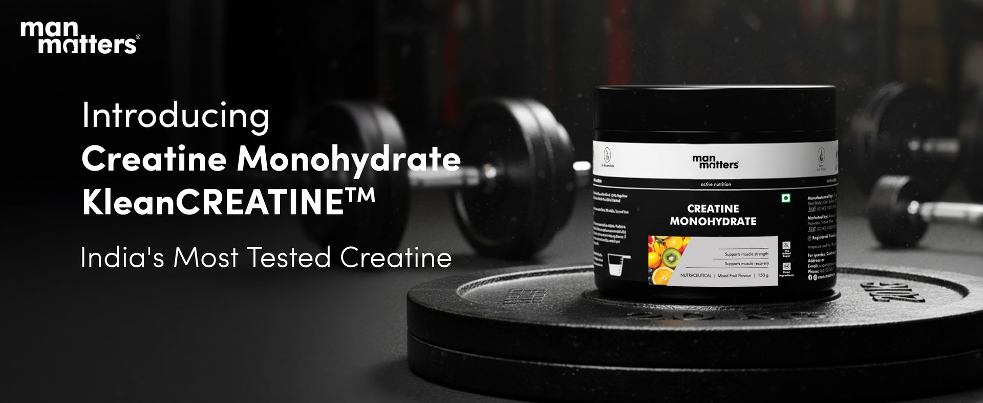 Man Matters Pure Micronised Clean Creatine Monohydrate 125g(32 Servings), Mixed Fruit Flavor |Lab Tested | Enhances Strength, Muscle Mass & Athletic Performance | 66% Higher Absorption & Muscle Recovery | 100% Pure Creatine