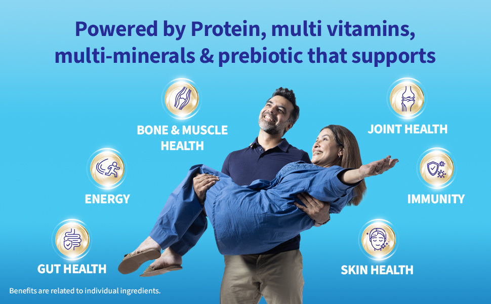 Shelcal Total - Powered by Protein, Multi-Vitamin, Multi-Mineral & Prebiotic supports Bone, Joint & Muscle, Immunity, Gut Health and more - No Added Sugar (Vanilla) 400g - By Torrent Pharma