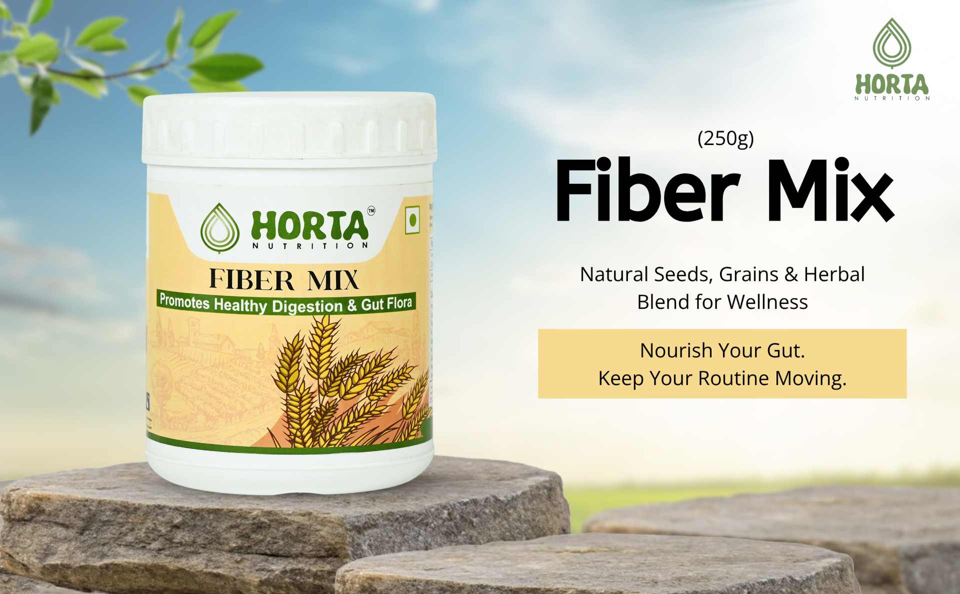 Fiber Mix | 250g | Daily Plant-Based Fiber & Prebiotic Support | Promotes Healthy Digestion & Gut Balance | Natural Seeds, Grains & Herbal Blend for Wellness