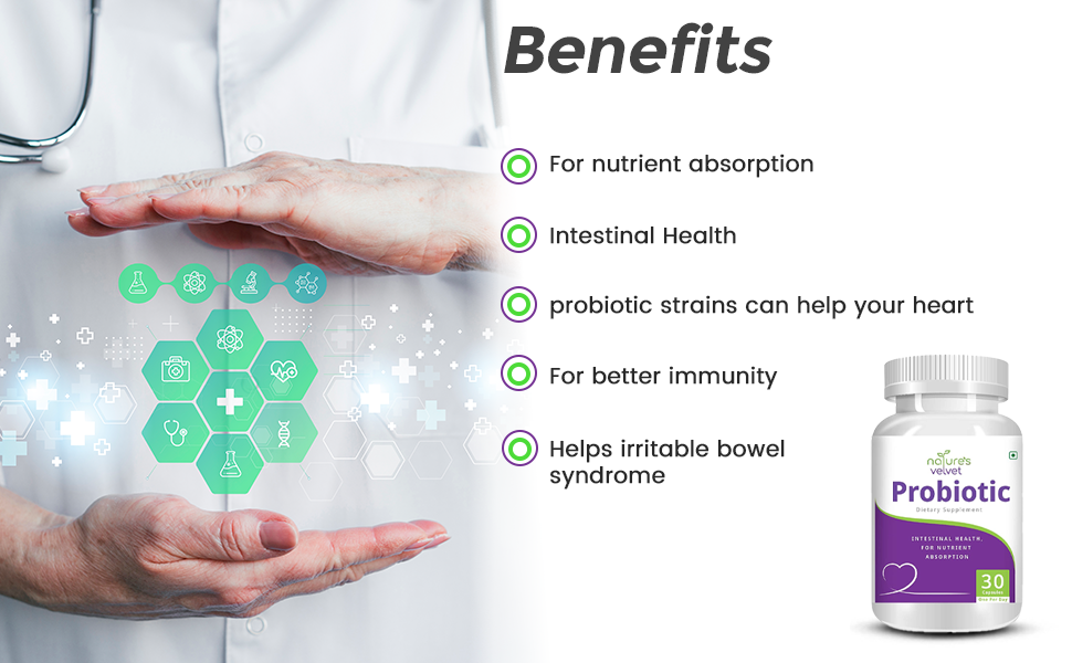Natures Velvet Lifecare Probiotics for Digestive Health and Immunity - 30 Capsules - Pack of 1
