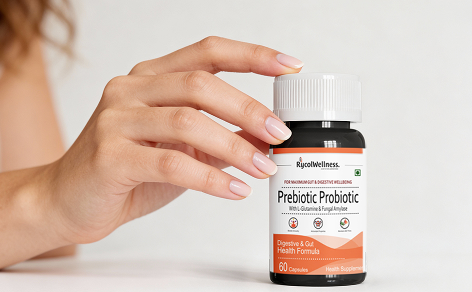 Pre & Probiotics for Gut, Digestion Health & Bowel | With CFU & 200mg Prebiotics | Gives Relief from Bloating, Acidity, Constipation & Gas | Improves Digestion 60 Capsules (Pack of 1)