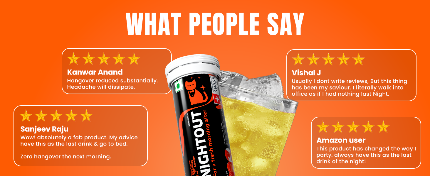 Fast&Up NightOut | 10 Effervescent tabs | Instant Hangover Relief | Helps detoxify liver | Rapid hydration & energy | Helps prevent Hangover | Zero sugar | Fizzy lemon flavour