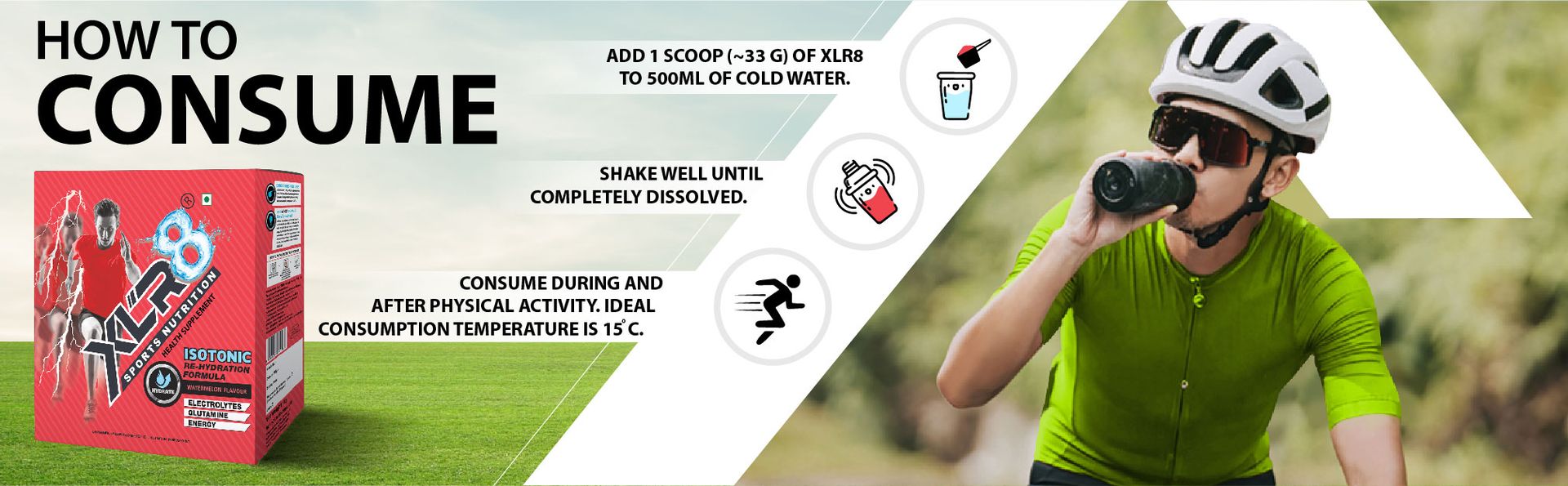 XLR8 Electrolytes Powder 1 Kg (30 Servings) | High Performance Isotonic Sports Hydration & Energy Drink Mix with Sodium, Potassium, Magnesium, Glucose & Glutamine | Instant Rehydration for Workout, Running & Endurance | Orange