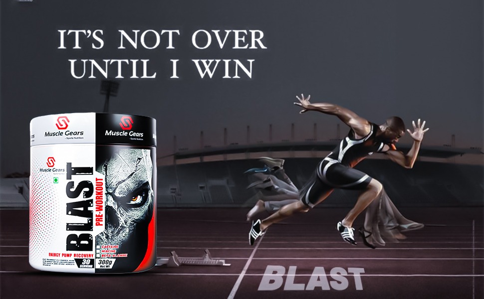 Muscle Gears Blast Pre Workout Powder | Beta Alanine Formula | Strength, Endurance & Focus | Muscle Pump & Stamina | Gym Performance & Recovery | Fruit Blast Flavor | 30 Servings | 300g
