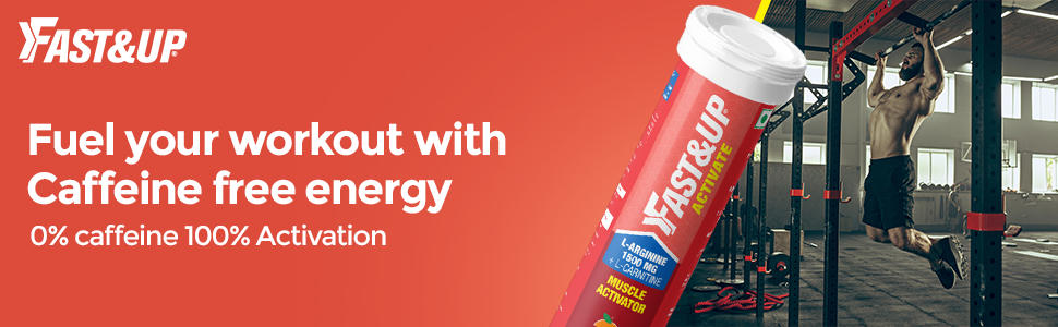 Fast&Up Activate- Caffeine Free Pre-training Drink- 1500 mg L-Arginine & other Active Nutrients- Prevents Oxidative Stress, Boosts Stamina & Metabolism-Orange Flavour- Pack of 20 Effervescent Tablets
