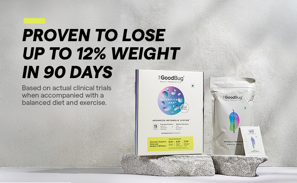 The Good Bug Metabolically Lean: Advance Metabolic System |Weight Loss For Women & Men | 16 b CFUs Probiotics Supplement + L-Carnitine + 7g Prebiotic Fiber | Boosts GLP1, Metabolism & Reduces Cravings Naturally | 60 Days Pack