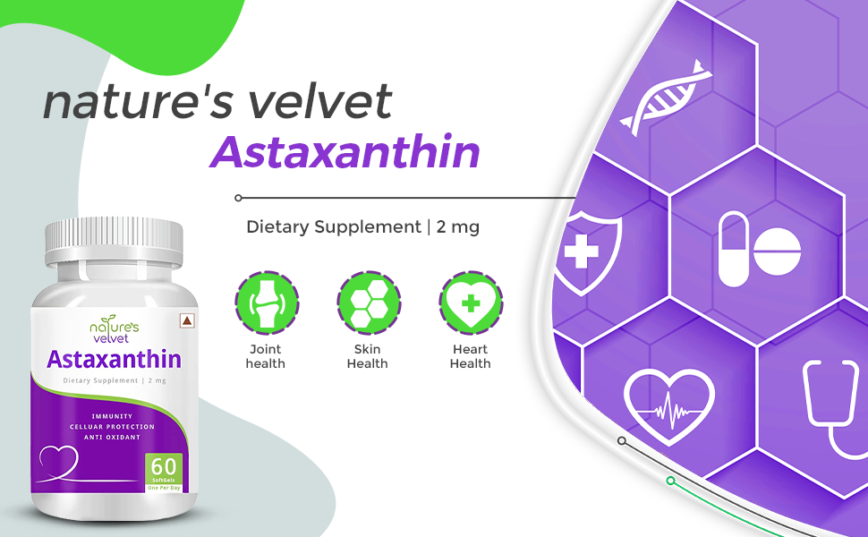 Nature's Velvet Astaxanthin 2mg 60 Softgels Pack of 1