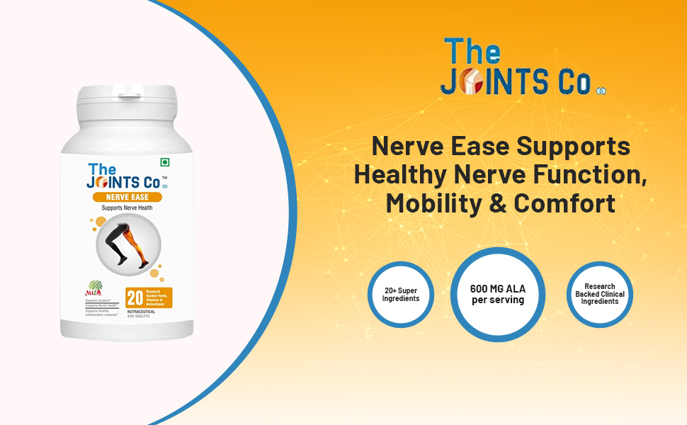 The Joints Co Nerve Ease-Most Comprehensive Nerve Supplement - Maintain and support healthy Nerves,Sciatica,Neuropathic pain- 1 mth course (pack of 2)