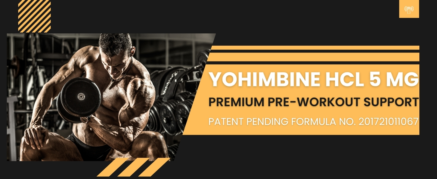 Yohimbine Hcl 5mg | Premium Pre Workout Supplement for Men and Women | Weight Loss Products | Belly Fat Burner | Pharmaceutical & USP grade | WHO GMP Certified 90 Capsules by VitaminHaat