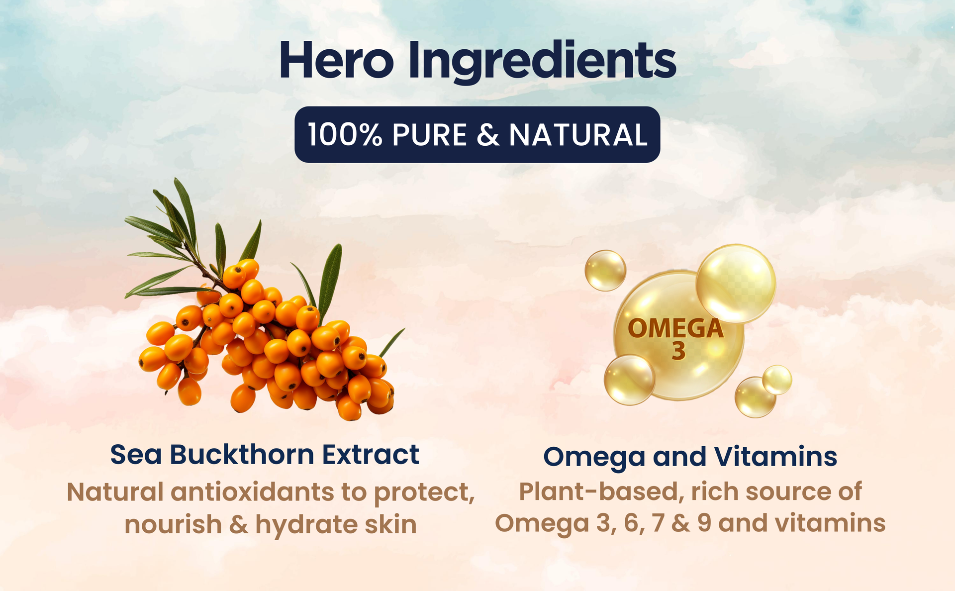 Vedankaa Sea Buckthorn Omega Capsules for Wellness & Immunity | 60 Caps