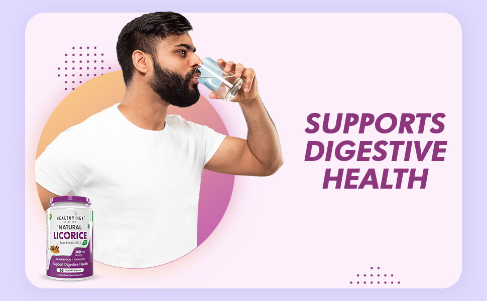 HealthyHey Nutrition Licorice Root Extract 25:1-100% Natural -60 Veg. Capsules- Support Heart Health and Digesion