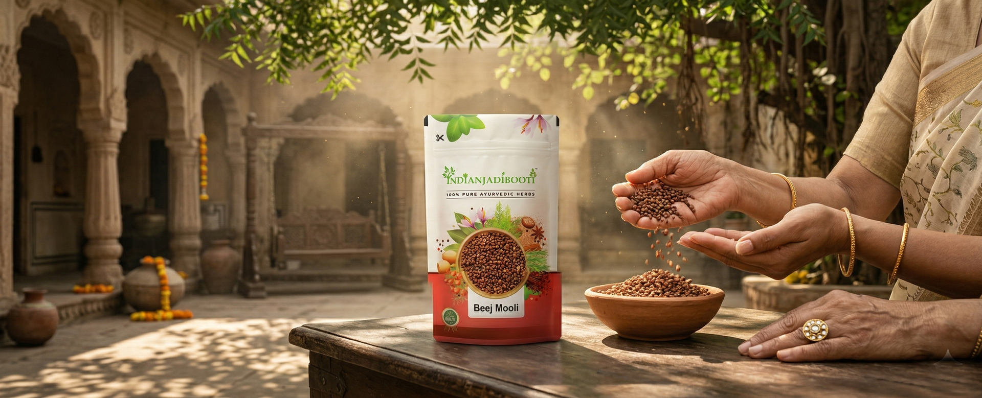 IndianJadiBooti Beej Mooli (Edible Radish Seeds/Moolaka Beej) – 100% Pure Raw Seeds for Digestive Health & Kidney Detox – Helps Support Urinary Wellness & Metabolism 100g Pack