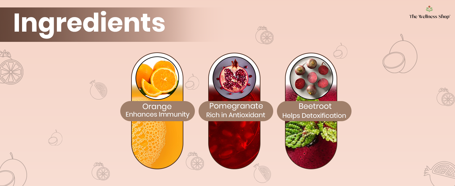 The Wellness Shop Vitamin B12 & D3 Juice with Aloe Vera, Orange & Pomegranate | Energy & Immunity Support Drink | Supports Digestion, Bone & Heart Health | 500ml