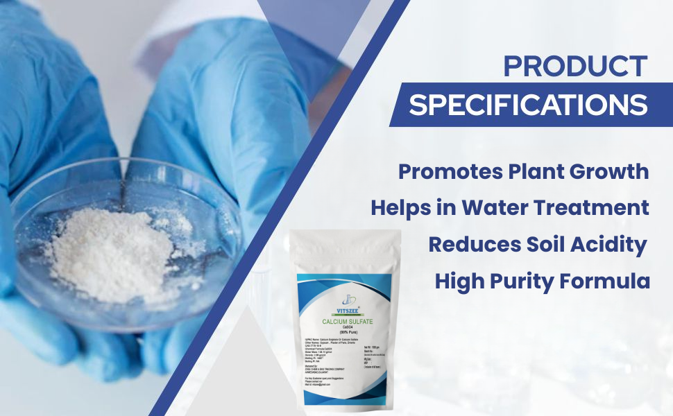 VITSZEE Calcium Sulphate Powder | Calcium Sulfate Powder | CaSo4 | (1 KG)