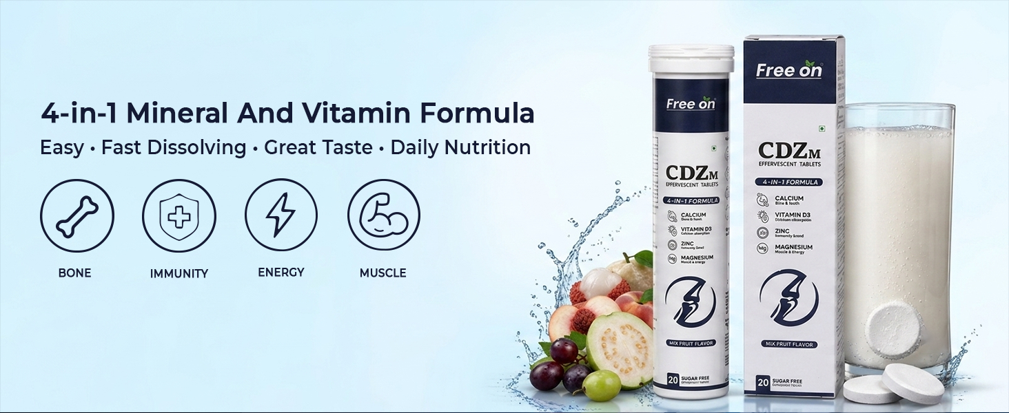 Free On CDZM Calcium Magnesium Zinc Vit D3 Effervescent Tablets, 20 Count