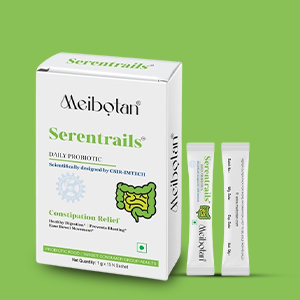 Serentrails Sachet India First 45 Billion Probiotic Blend Formulation designed by CSIR-IMTECH for Healthy digestion & IBS 1gm X 15 Sachet Orange Flavour (Men & Women)