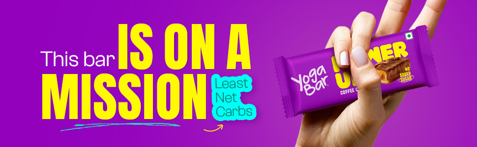 Yogabar Power Up 20g Protein Bar (1 Bar, Coffee Crush) | No Added Sugar Protein Bars | Premium High Protein Blend - Whey Protein Concentrate, Isolate, Peanuts & Soy | Healthy Protein Snacks