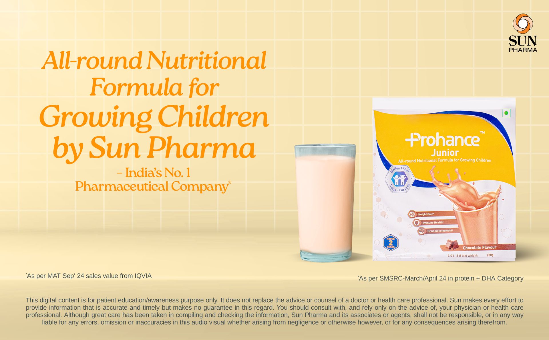 Prohance Junior All Round Nutritional Chocolate Drink for Kids - 200g | Supports Growth, Brain Development, & Immunity | Triple Protein Blend, DHA, 37 Vital Nutrients