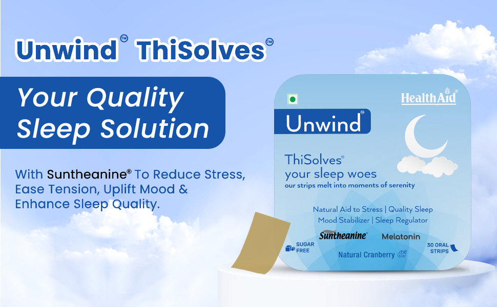 HealthAid Unwind ThiSolves™ Mouth Dissolving Strips – 30 Oral Strips | With Suntheanine, Lavender & Hibiscus Extract | Supports Relaxation, Calmness & Restful Sleep | Non-Habit Forming | Natural Cranberry Flavour