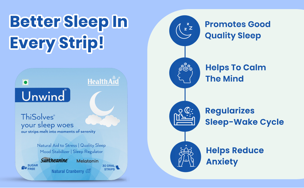 HealthAid Unwind ThiSolves™ Mouth Dissolving Strips – 30 Oral Strips | With Suntheanine, Lavender & Hibiscus Extract | Supports Relaxation, Calmness & Restful Sleep | Non-Habit Forming | Natural Cranberry Flavour