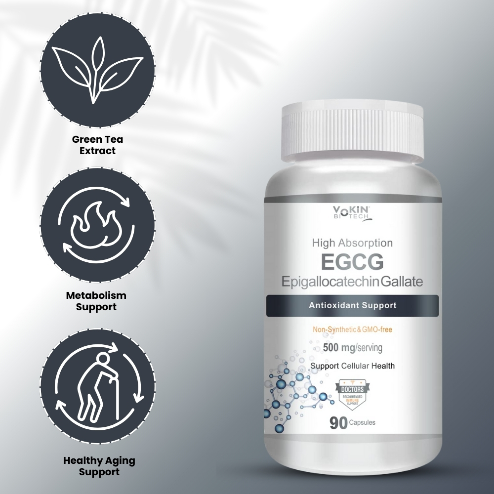 Vokin Biotech EGCG from Green Tea Leaf Extract 500mg EGCG - Antioxidant Support – 90 Capsules