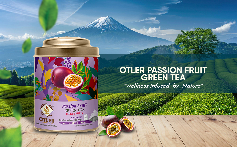 Otler Passion Fruit Green Tea – 25 Herbal Tea Bags | Green Tea with Passion Fruit, Nettle, Lemongrass & Citrus | Refreshing, Energising & Fruity | Medium Caffeine